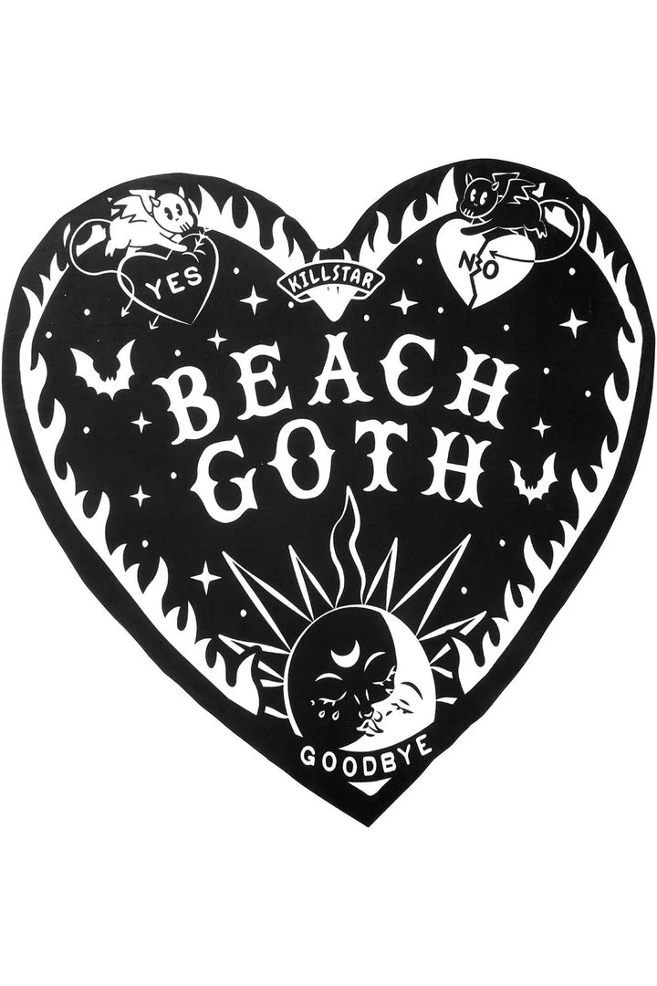 Killstar Beach Goth Heart Towel 3 Killstar Beach Goth Heart Towel