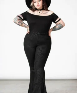 New Arrivals Killstar Black Lily Bell Bottoms