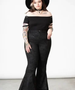 New Arrivals Killstar Black Lily Bell Bottoms