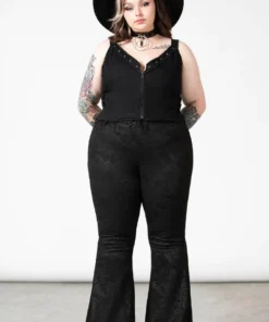 New Arrivals Killstar Black Lily Bell Bottoms
