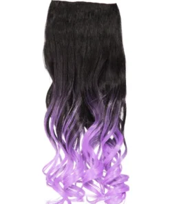 Gothic Attitude New Arrivals (Black/Lilac) Curly Two Tone 18" Hair Extensions