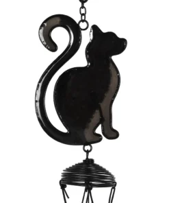 Homeware Gothic Gifts Black Cat Windchime