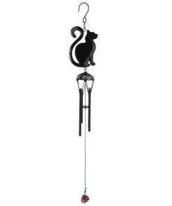 Homeware Gothic Gifts Black Cat Windchime