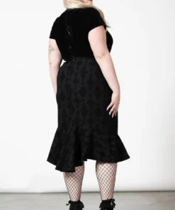 Killstar Candence Flocked Midi Skirt Ladies 17 Killstar Candence Flocked Midi Skirt Ladies
