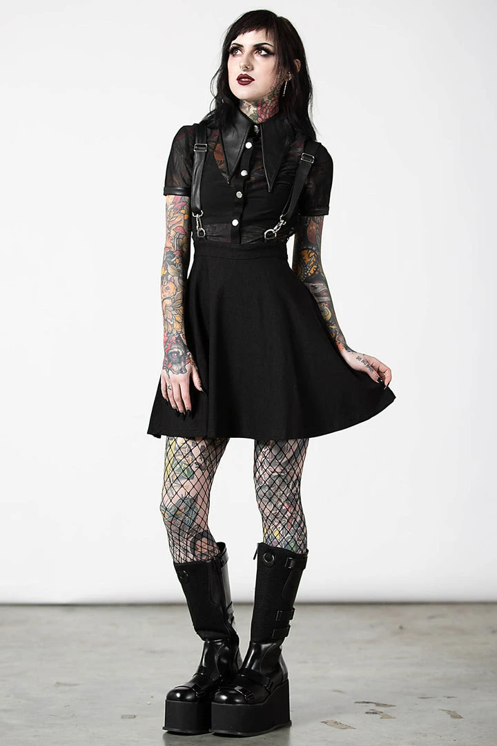 Killstar Cosmic Katy Suspender Dress Ladies 3 Killstar Cosmic Katy Suspender Dress Ladies
