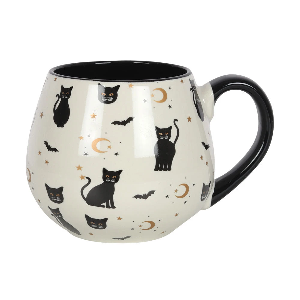 Homeware Gothic Gifts Gothicat Print Round Ceramic Mug 4 Homeware Gothic Gifts Gothicat Print Round Ceramic Mug