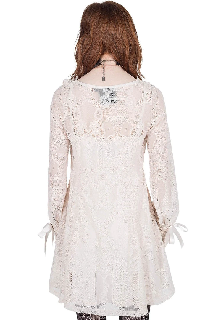 Killstar Cybele Lace Dress Ivory Ladies 5 Killstar Cybele Lace Dress Ivory Ladies