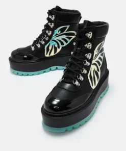 Koi Footwear Koi Tooth Fairy's Intent Blue Platform Boots New Arrivals