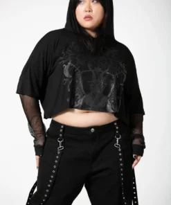 Ladies Killstar Dark Forces Crop Hoodie