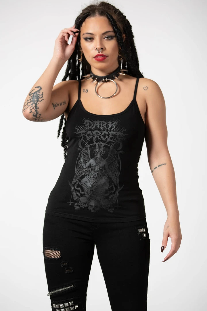 Killstar Dark Forces Strappy Vest Ladies 3 Killstar Dark Forces Strappy Vest Ladies