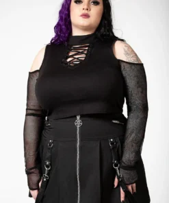 Ladies Killstar Dark Half Long Sleeve Top 12 Ladies Killstar Dark Half Long Sleeve Top