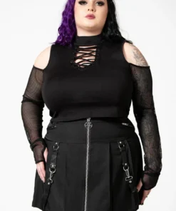 Ladies Killstar Dark Half Long Sleeve Top 16 Ladies Killstar Dark Half Long Sleeve Top