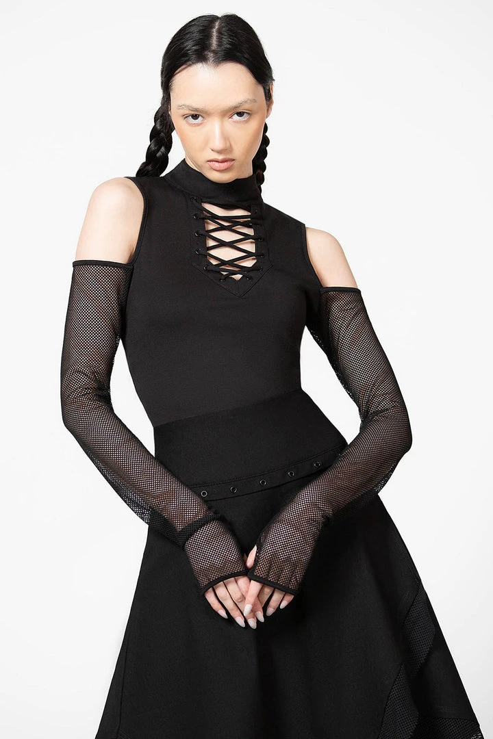 Ladies Killstar Dark Half Long Sleeve Top 3 Ladies Killstar Dark Half Long Sleeve Top