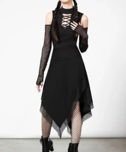 Ladies Killstar Dark Half Long Sleeve Top