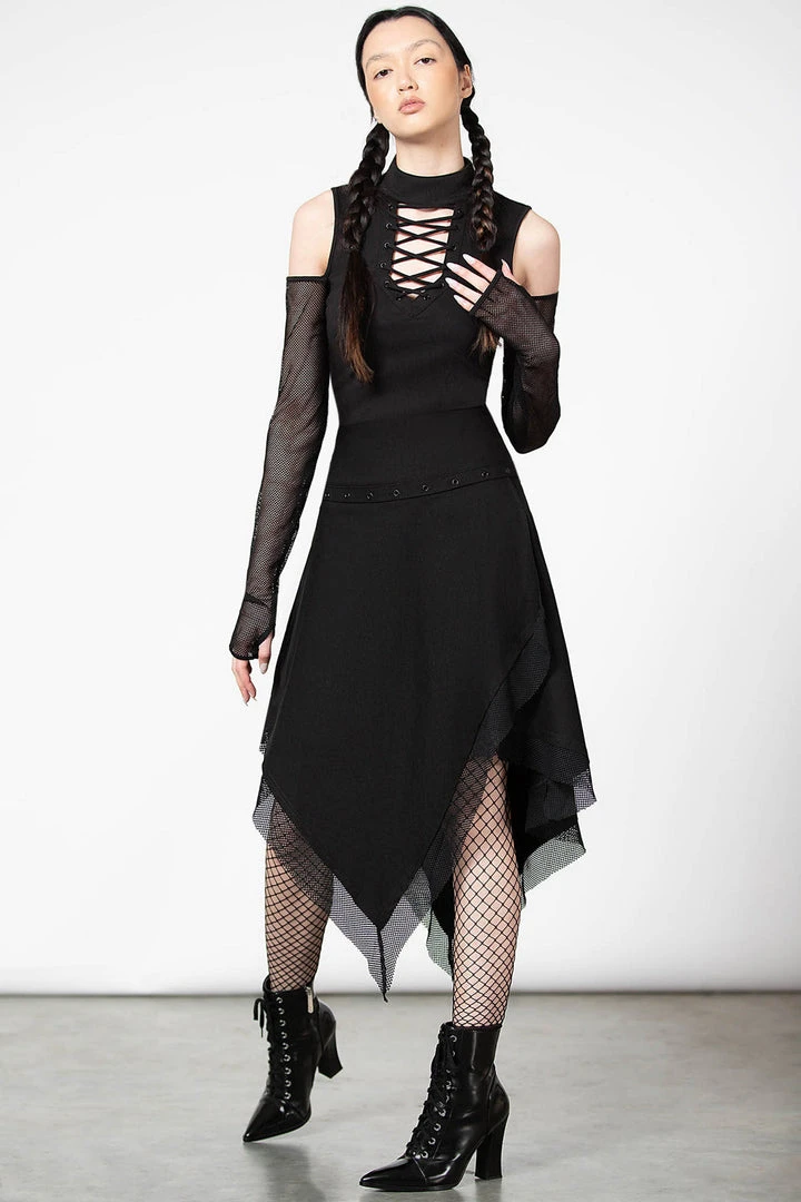 Ladies Killstar Dark Half Long Sleeve Top 4 Ladies Killstar Dark Half Long Sleeve Top