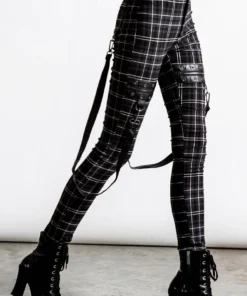 Ladies Killstar Dead Resistance Skinny Trousers Ash Tartan 12 Ladies Killstar Dead Resistance Skinny Trousers Ash Tartan
