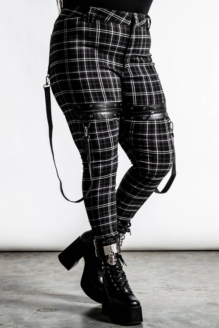 Ladies Killstar Dead Resistance Skinny Trousers Ash Tartan 7 Ladies Killstar Dead Resistance Skinny Trousers Ash Tartan