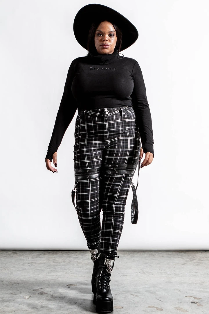 Ladies Killstar Dead Resistance Skinny Trousers Ash Tartan 9 Ladies Killstar Dead Resistance Skinny Trousers Ash Tartan