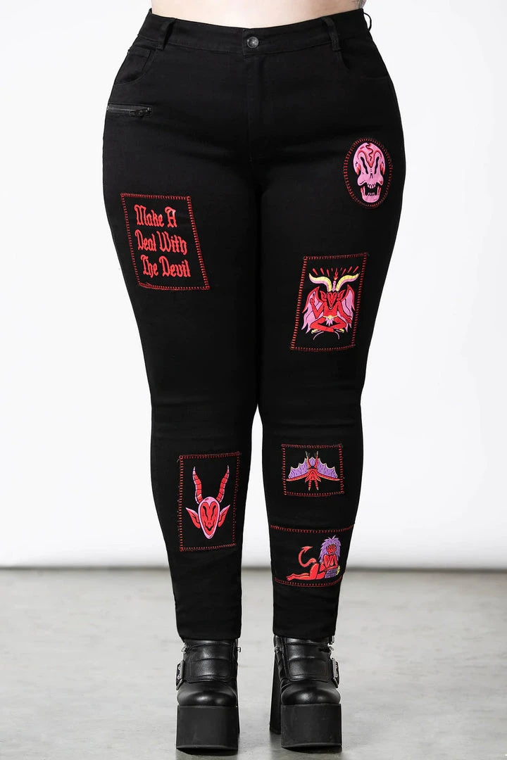Killstar Dealer Patched Jeans Ladies 5 Killstar Dealer Patched Jeans Ladies