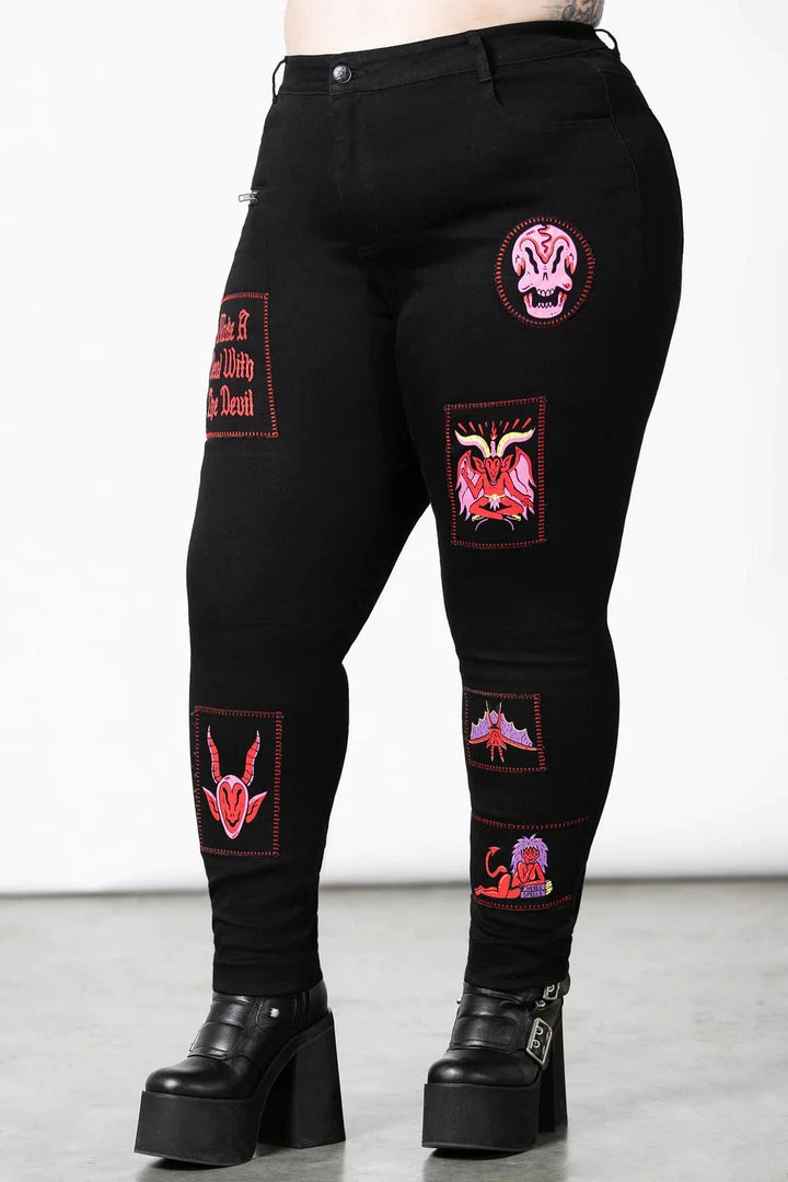 Killstar Dealer Patched Jeans Ladies 10 Killstar Dealer Patched Jeans Ladies