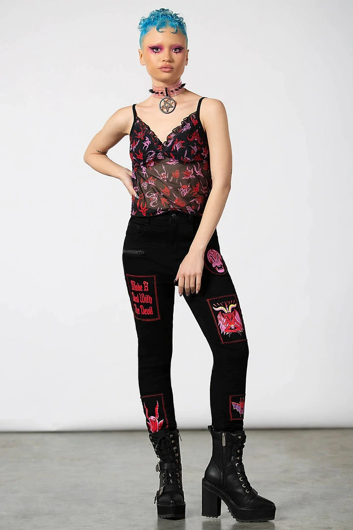 Killstar Dealer Patched Jeans Ladies 3 Killstar Dealer Patched Jeans Ladies