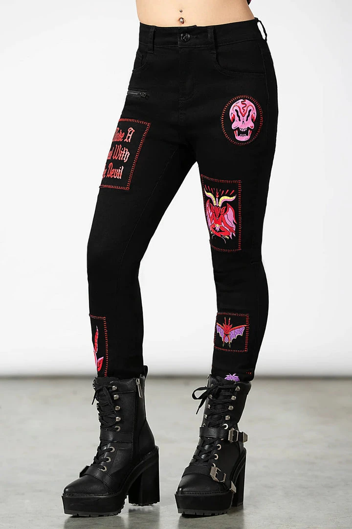 Killstar Dealer Patched Jeans Ladies 8 Killstar Dealer Patched Jeans Ladies