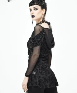 Ladies Devil Fashion Yara Velvet Embossed Mesh Top 17 Ladies Devil Fashion Yara Velvet Embossed Mesh Top