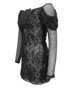 Ladies Devil Fashion Yara Velvet Embossed Mesh Top 20 Ladies Devil Fashion Yara Velvet Embossed Mesh Top