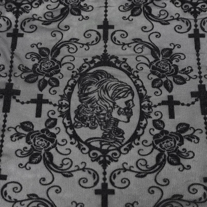 Ladies Devil Fashion Yara Velvet Embossed Mesh Top 12 Ladies Devil Fashion Yara Velvet Embossed Mesh Top