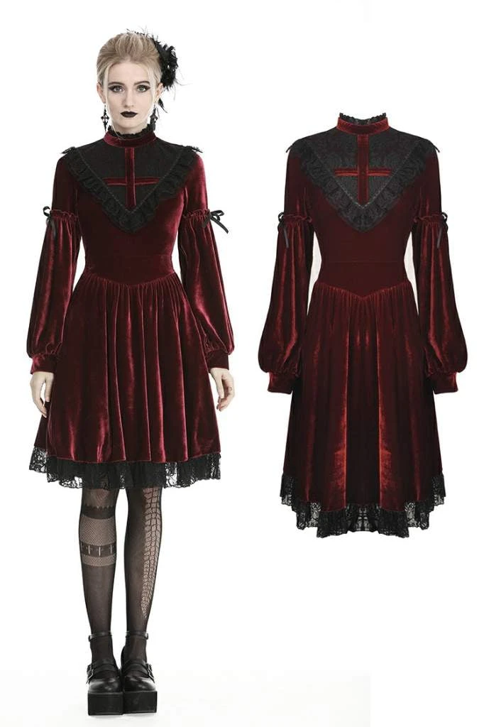 Dark In Love Scarlett Cross Velvet Dress 3 Dark In Love Scarlett Cross Velvet Dress