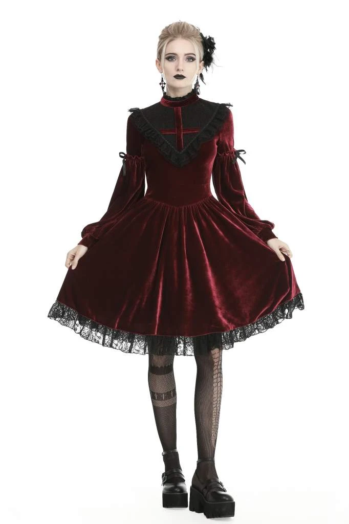 Dark In Love Scarlett Cross Velvet Dress 6 Dark In Love Scarlett Cross Velvet Dress