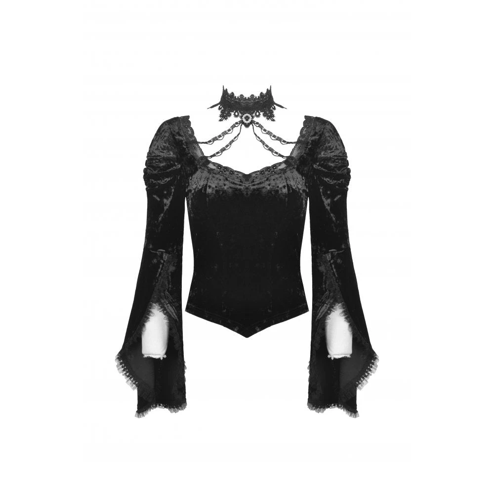 Ladies Dark In Love Tara Velvet Top 4 Ladies Dark In Love Tara Velvet Top