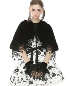 Dark In Love Star Cat Velvet Hooded Cape Ladies