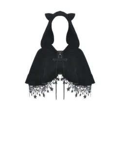 Dark In Love Star Cat Velvet Hooded Cape Ladies