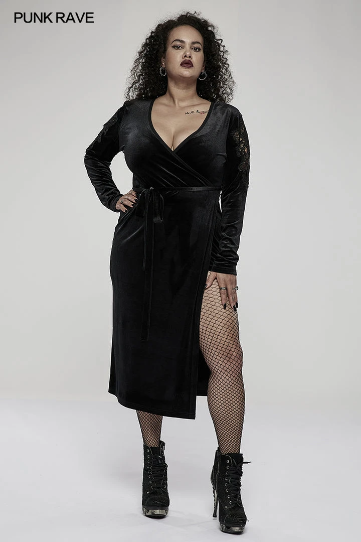 Punk Rave Viola Velvet Wrap Dress 4 Punk Rave Viola Velvet Wrap Dress