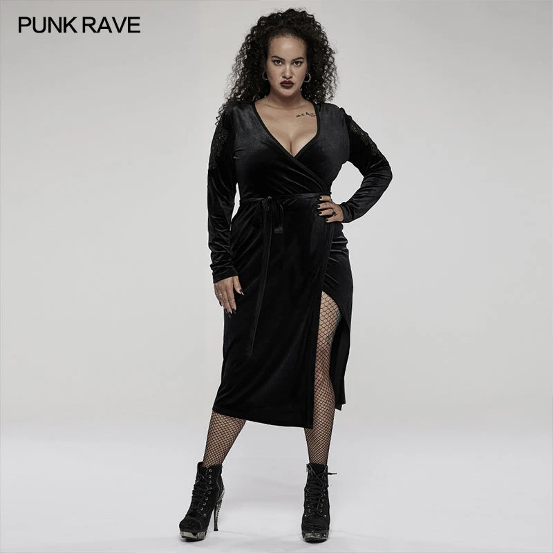 Punk Rave Viola Velvet Wrap Dress 3 Punk Rave Viola Velvet Wrap Dress