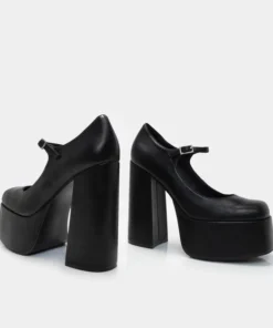 Koi Footwear Koi Darkbloom Black Platform Heels