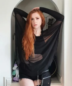 Necessary Evil Freya Draped Mesh Tunic Top 13 Necessary Evil Freya Draped Mesh Tunic Top