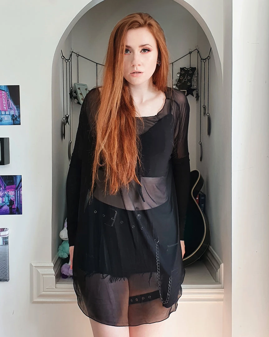 Necessary Evil Freya Draped Mesh Tunic Top 7 Necessary Evil Freya Draped Mesh Tunic Top