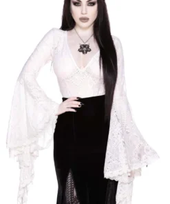 Ladies Killstar Fatal Attraction Bodysuit Ivory 8 Ladies Killstar Fatal Attraction Bodysuit Ivory