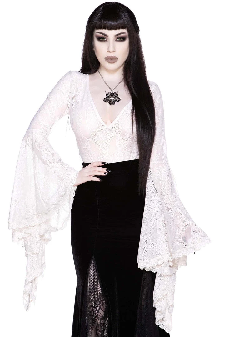 Ladies Killstar Fatal Attraction Bodysuit Ivory 4 Ladies Killstar Fatal Attraction Bodysuit Ivory