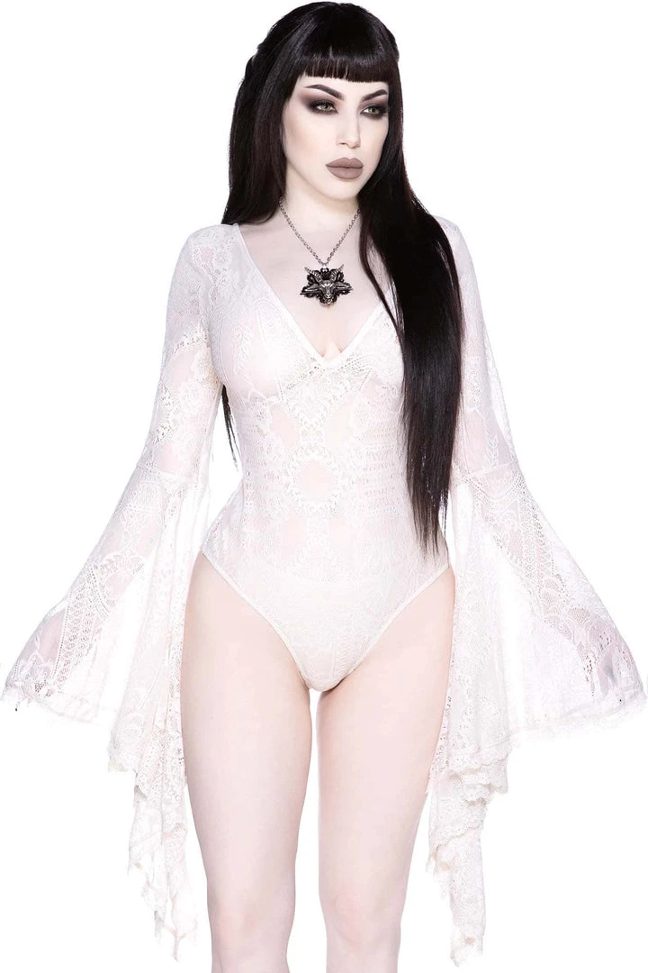 Ladies Killstar Fatal Attraction Bodysuit Ivory 3 Ladies Killstar Fatal Attraction Bodysuit Ivory