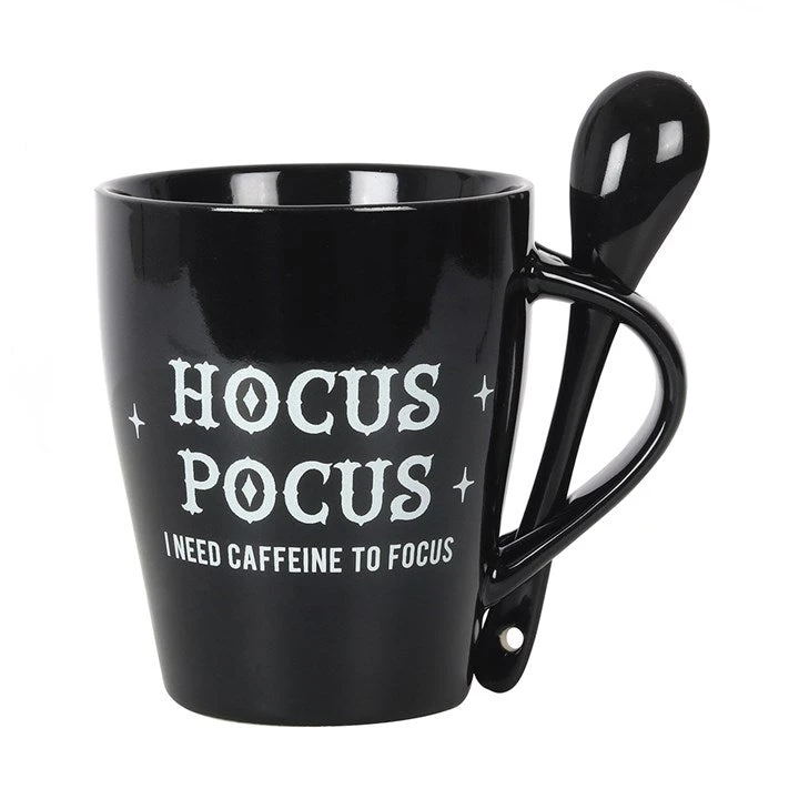 Homeware Gothic Gifts Hocus Pocus Mug And Spoon Set 4 Homeware Gothic Gifts Hocus Pocus Mug And Spoon Set