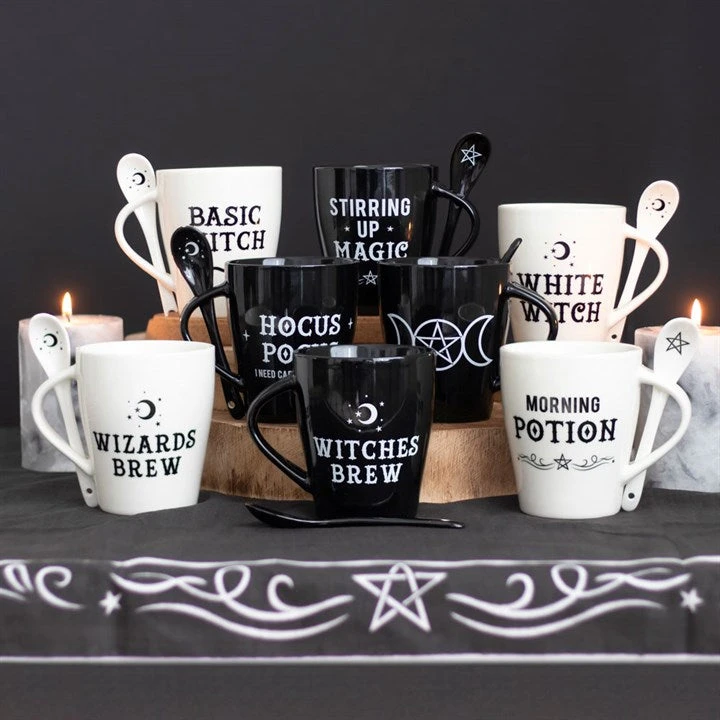 Homeware Gothic Gifts Hocus Pocus Mug And Spoon Set 7 Homeware Gothic Gifts Hocus Pocus Mug And Spoon Set