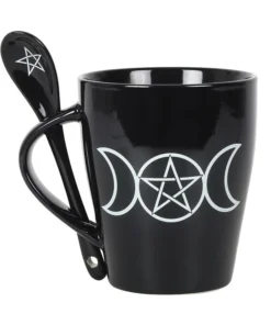 Homeware Gothic Gifts Triple Moon Mug And Spoon Set