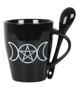 Homeware Gothic Gifts Triple Moon Mug And Spoon Set