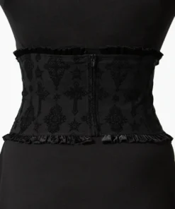 Plus Sizes Killstar Flix Flocked Waspie 14 Plus Sizes Killstar Flix Flocked Waspie