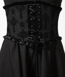 Plus Sizes Killstar Flix Flocked Waspie 11 Plus Sizes Killstar Flix Flocked Waspie