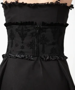 Plus Sizes Killstar Flix Flocked Waspie 12 Plus Sizes Killstar Flix Flocked Waspie