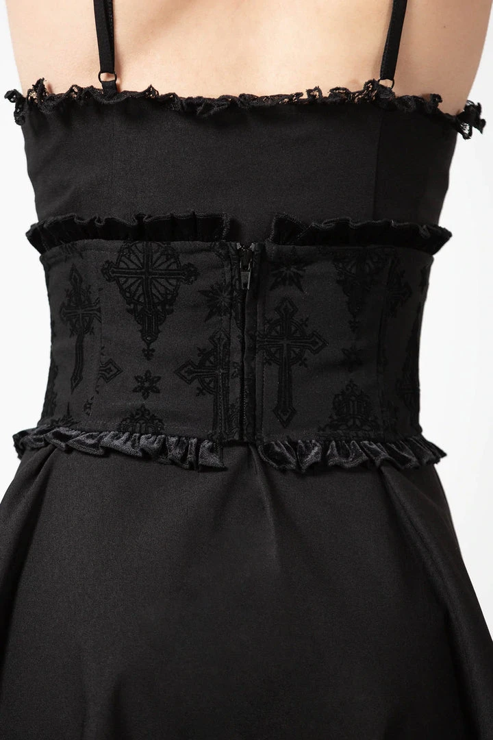 Plus Sizes Killstar Flix Flocked Waspie 6 Plus Sizes Killstar Flix Flocked Waspie